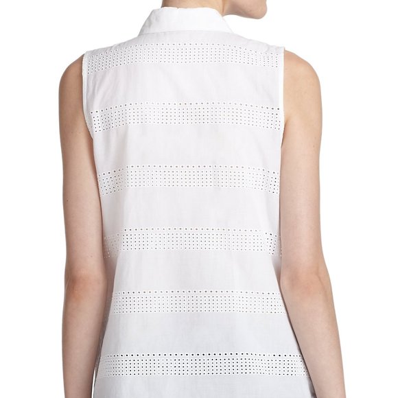 Equipment Colleen Eyelet top white sleeveless - Picture 2 of 9